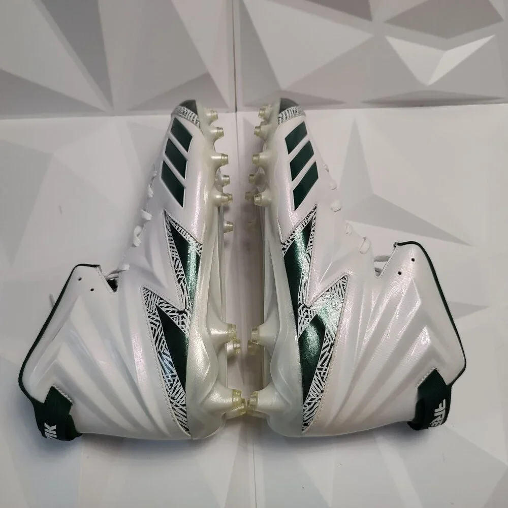 Adidas Mens Football Cleats 16 White Green Shoe Lacrosse Freak X Carbon High - Picture 4 of 10